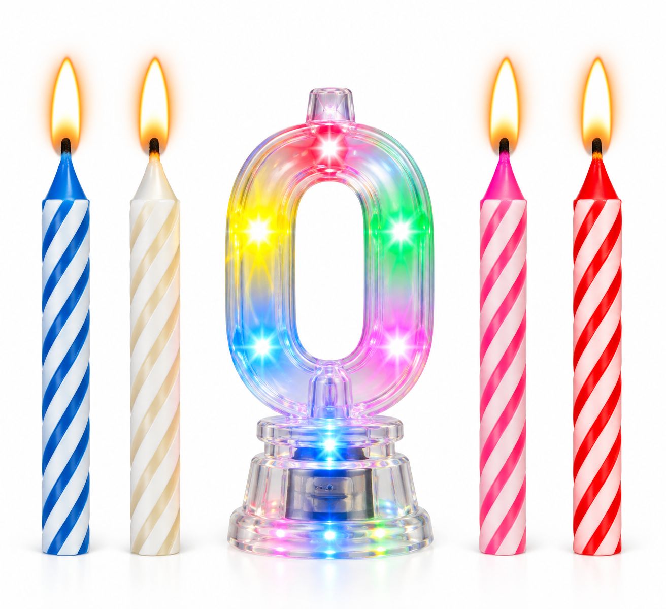 Flashing Candle Holder Number Candles, Number: #0