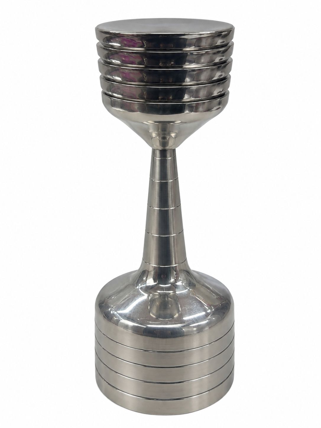 5pcs Plastic Silver Chrome Champagne Glasses