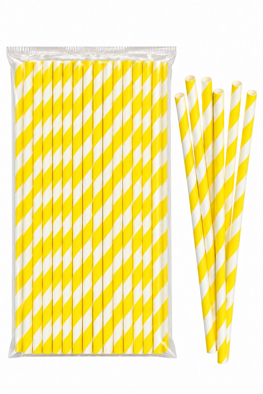40pcs Striped Paper Straws