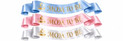 Mom To Be Gold Print Sash