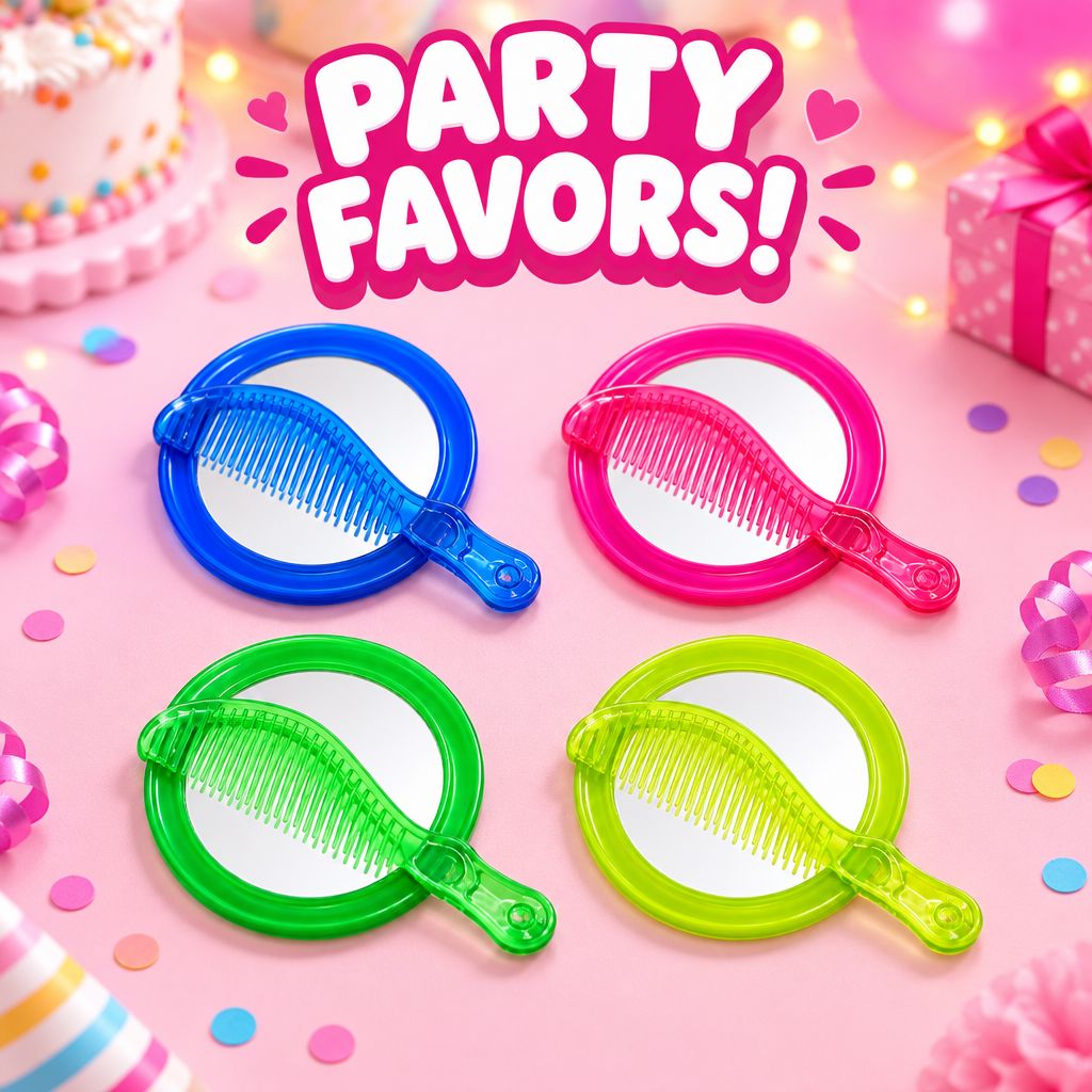 4pcs Comb and Mirror Girls Sets (Party Favors)