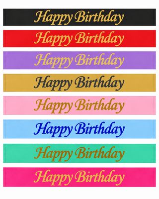 29" Happy Birthday Sash (Colors Vary)