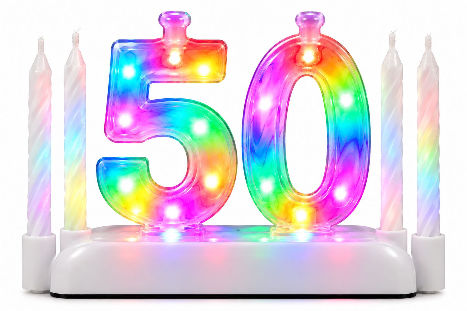 Number 50 Multicolor Flashing Candle