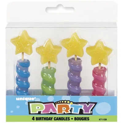 4pcs Star Top Party Candles