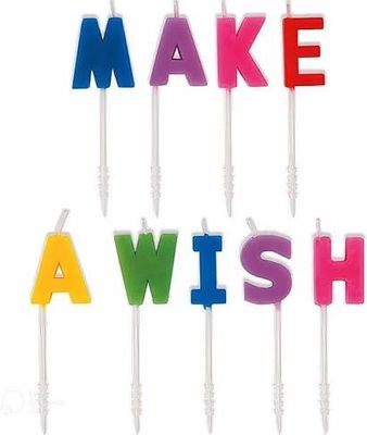 9pcs Multicolor Make a Wish Party Candle