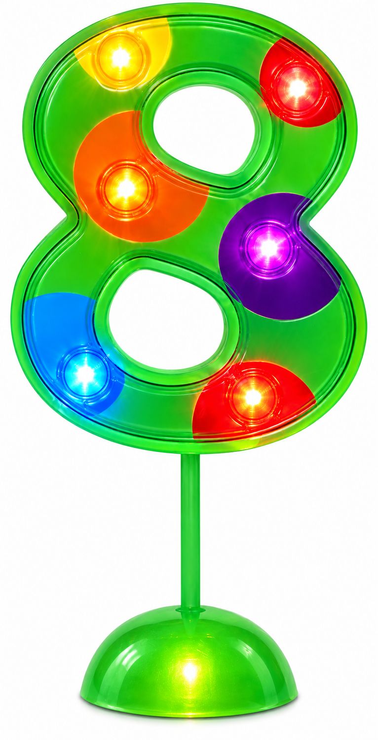 4.5" Number 8 Multicolor Flashing Candle