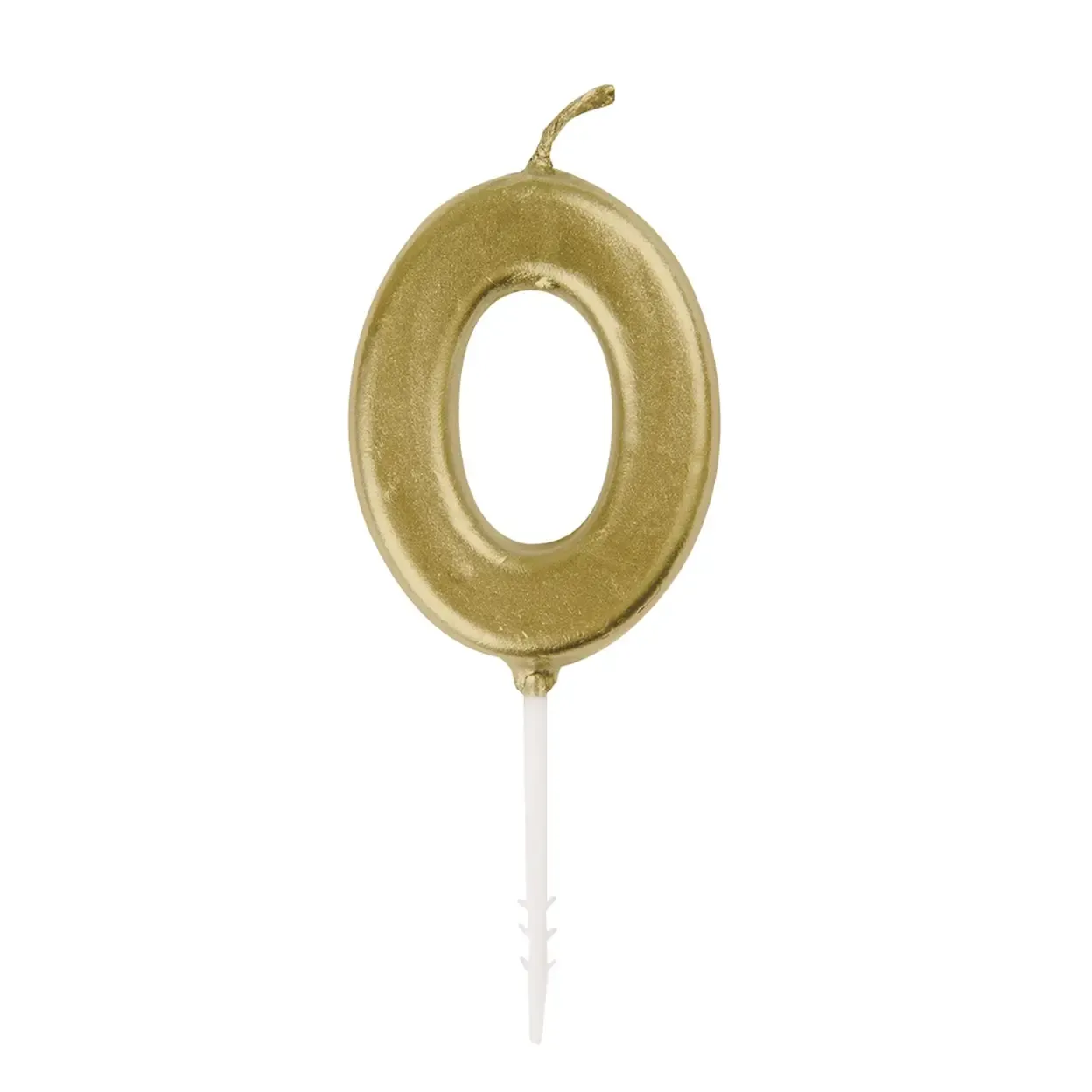 Number 0 Mini Gold Number Candle