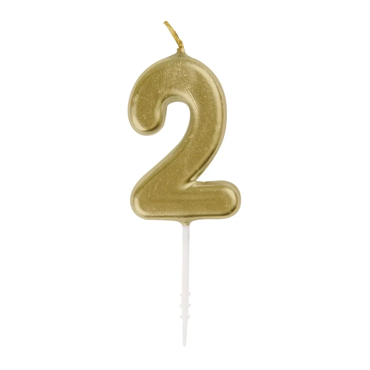 Number 2 Mini Gold Number Candle