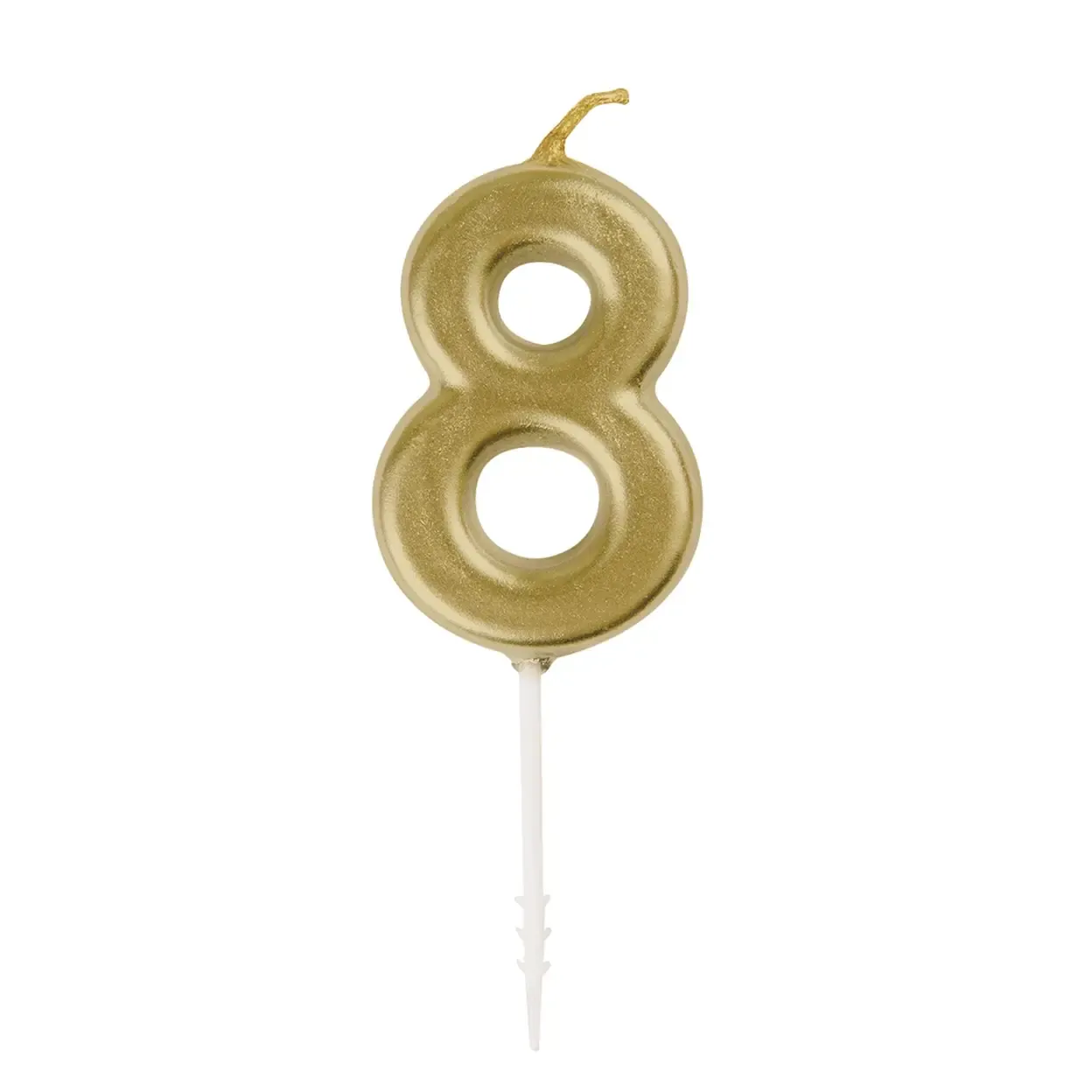 Number 8 Mini Gold Number Candle