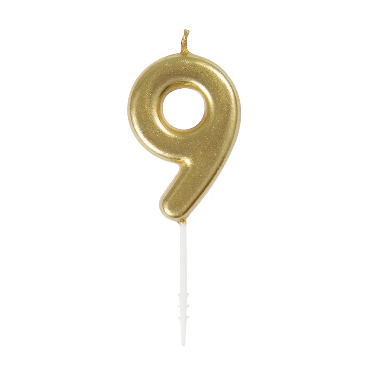Number 9 Mini Gold Number Candle