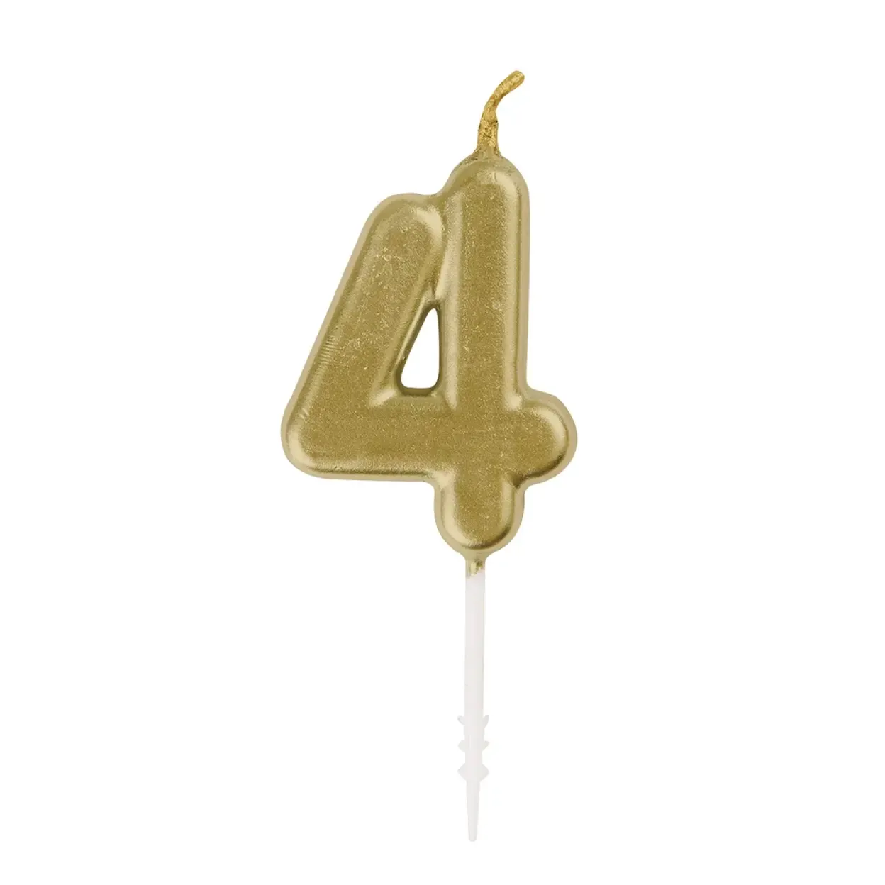 Number 4 Mini Gold Number Candle