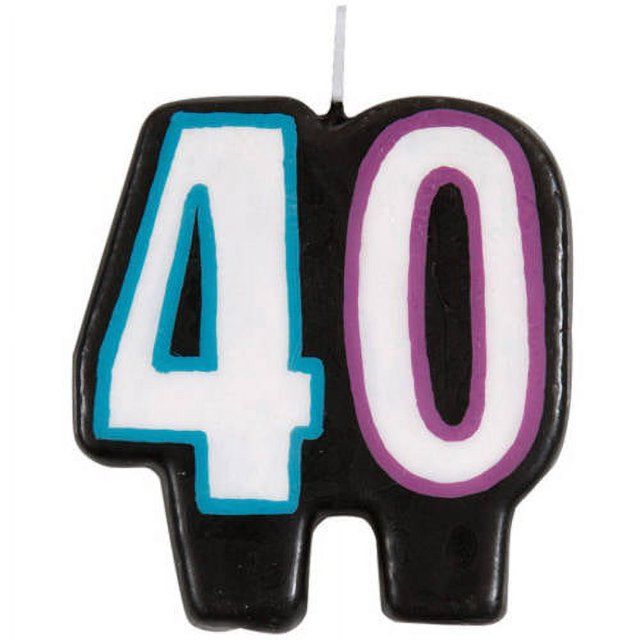 Number 40 Birthday Cheer Candle