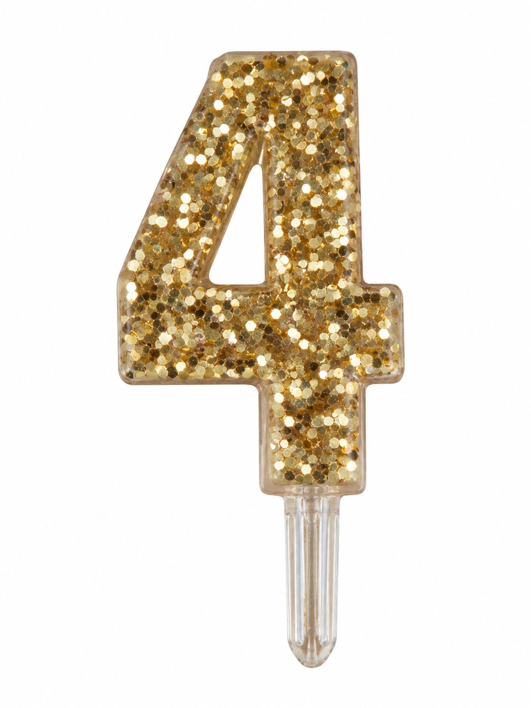 Number 4 Gold Sequin Number Candle