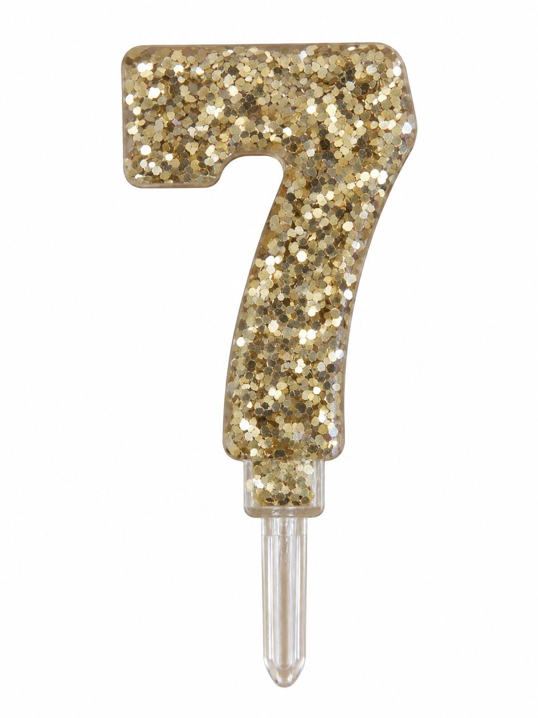 Number 7 Gold Sequin Number Candle