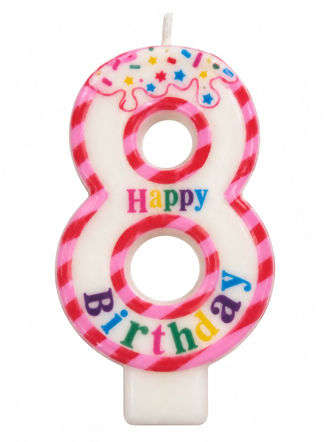 Number 8 Happy Birthday Number Candle