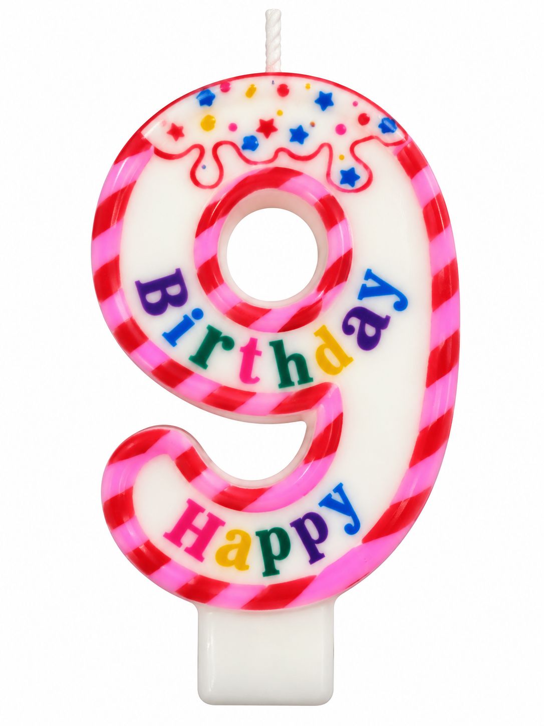 Number 9 Happy Birthday Number Candle