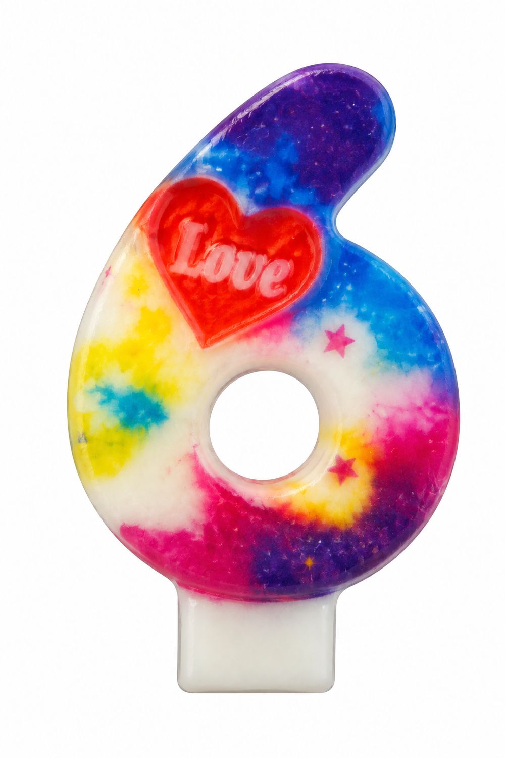 Number 6 Love Number Candle
