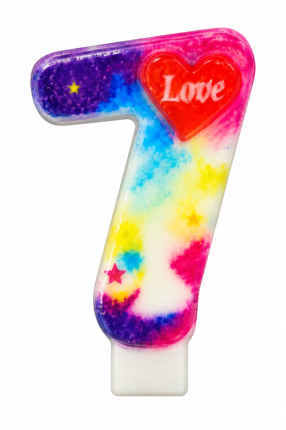 Number 7 Love Number Candle