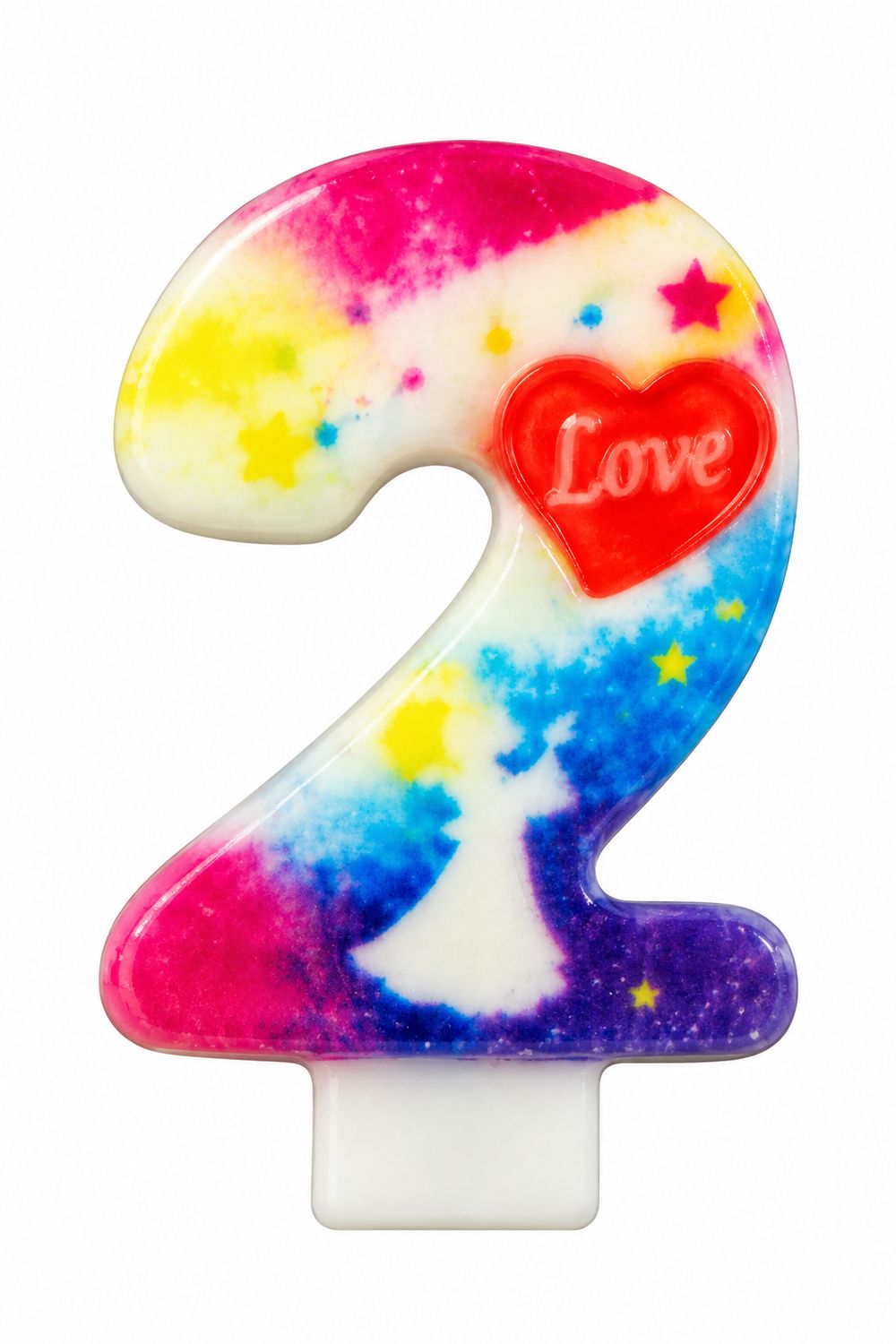 Number 2 Love Number Candle