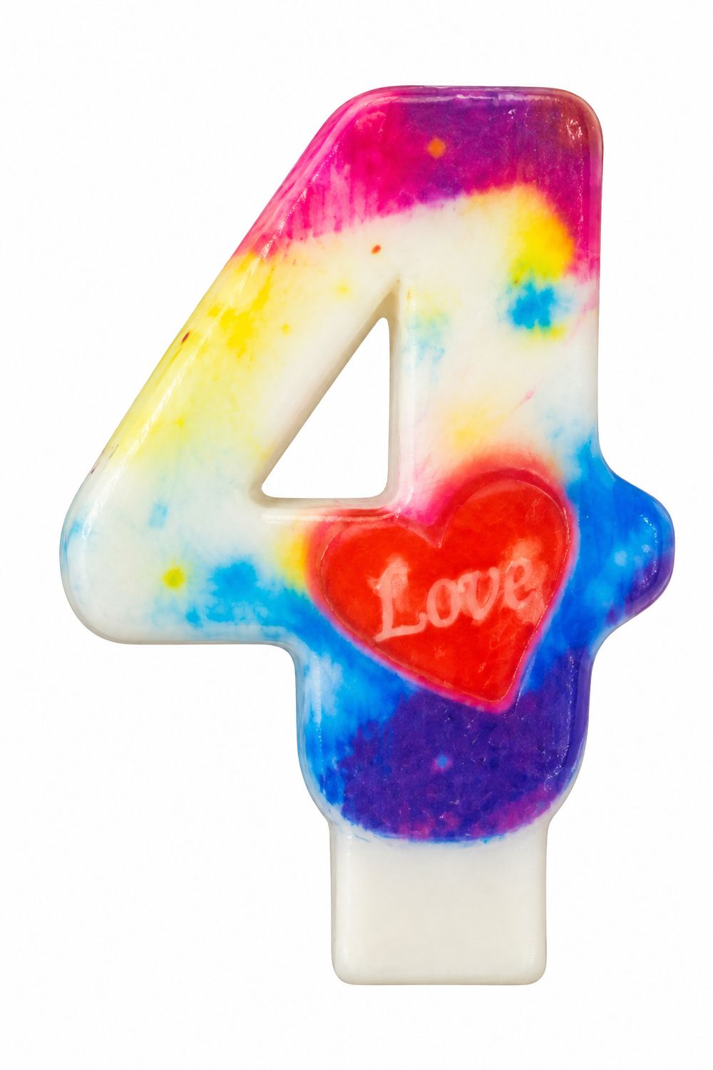Number 4 Love Number Candle
