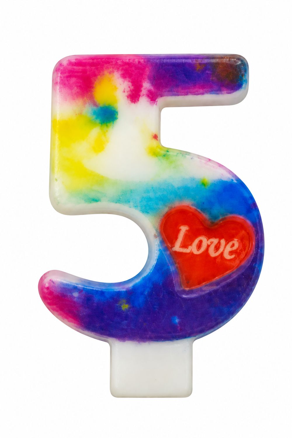 Number 5 Love Number Candle