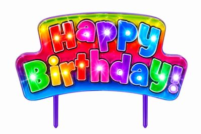 Happy Birthday Solid Color Flashing Decoration Cake Topper Candle