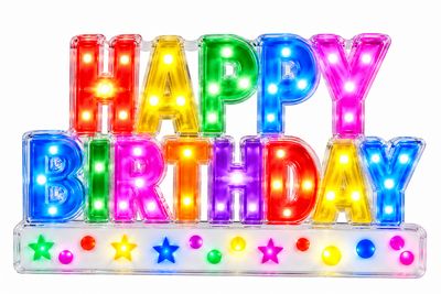 Happy Birthday Clear Flashing Decoration Cake Topper Candle