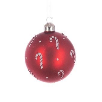 GLASS Candy Cane Bauble
