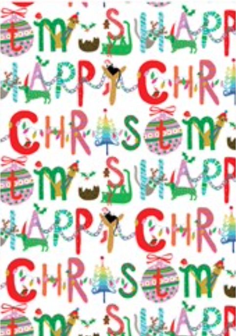 Gift Wrap: Happy Christmas, Letters