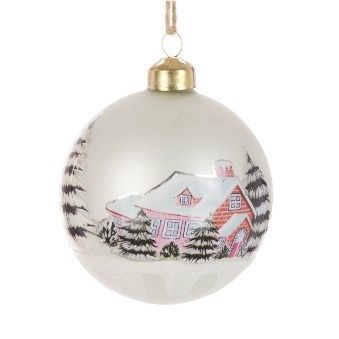 GLASS Log Cabin Bauble