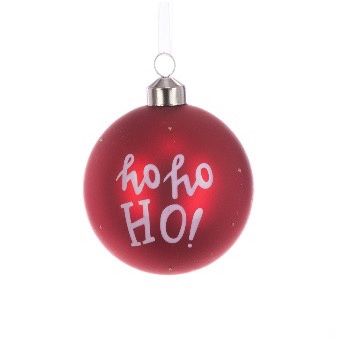 GLASS Ho Ho Ho Bauble