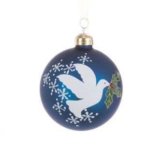 GLASS Dove Bauble