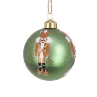 GLASS Nutcracker Bauble Green