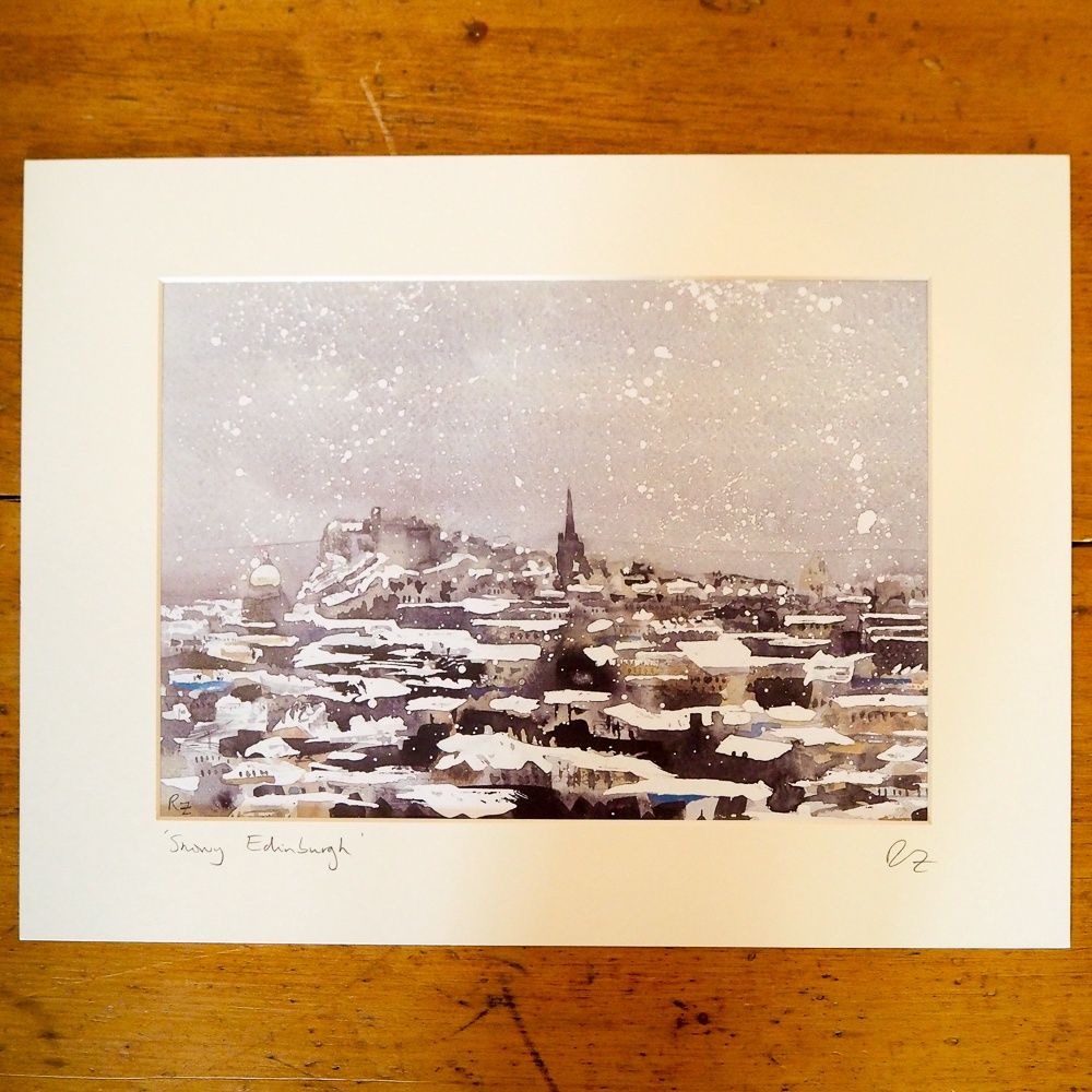 Snowy Edinburgh Print