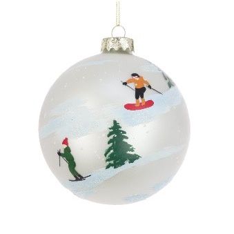 GLASS Ski Painted Bauble