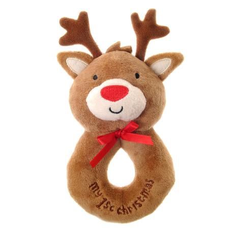 Plush Baby Rattle, Style: Reindeer
