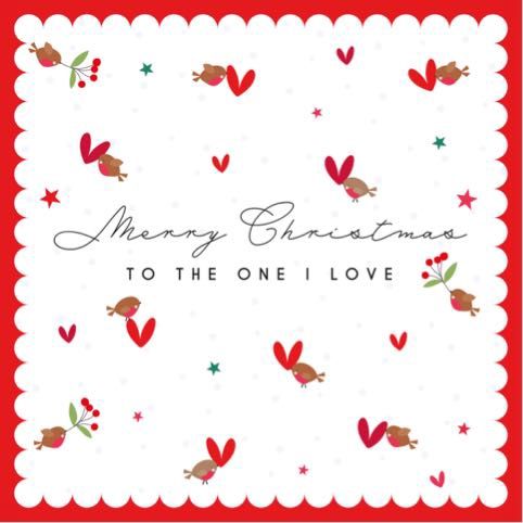 Ditsy christmas cards, Style: Robins&amp;Hearts
