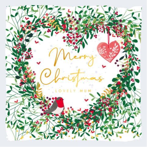 Luxe christmas cards, Style: MumChristmasFoilageHeart