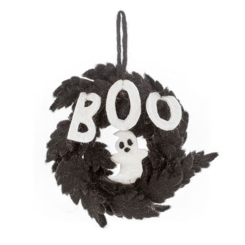 Handmade Felt Spooky Ghost Wreath Hanging Decoration