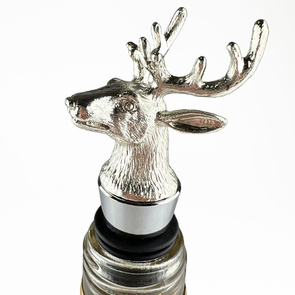 Stainless Steel Bottle Stopper, Pattern: Stag
