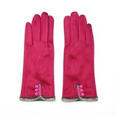 Faux Fur Cuff Gloves, Colour: Fuchsia, Style: Small Cuff