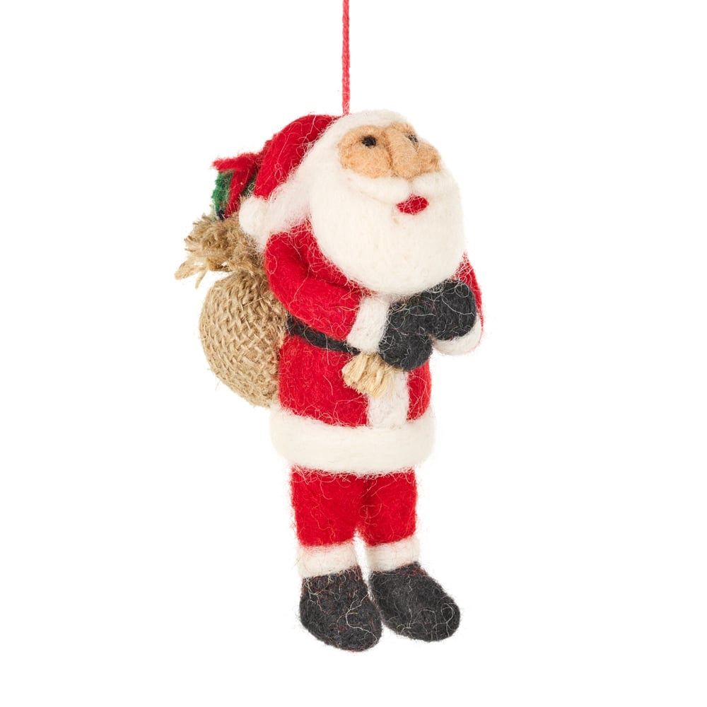 Handmade Felt Father Christmas Tree Hanging Decoration