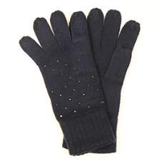 Viscose Blend Gloves With Studded Embellishment, Colour: Deep Navy