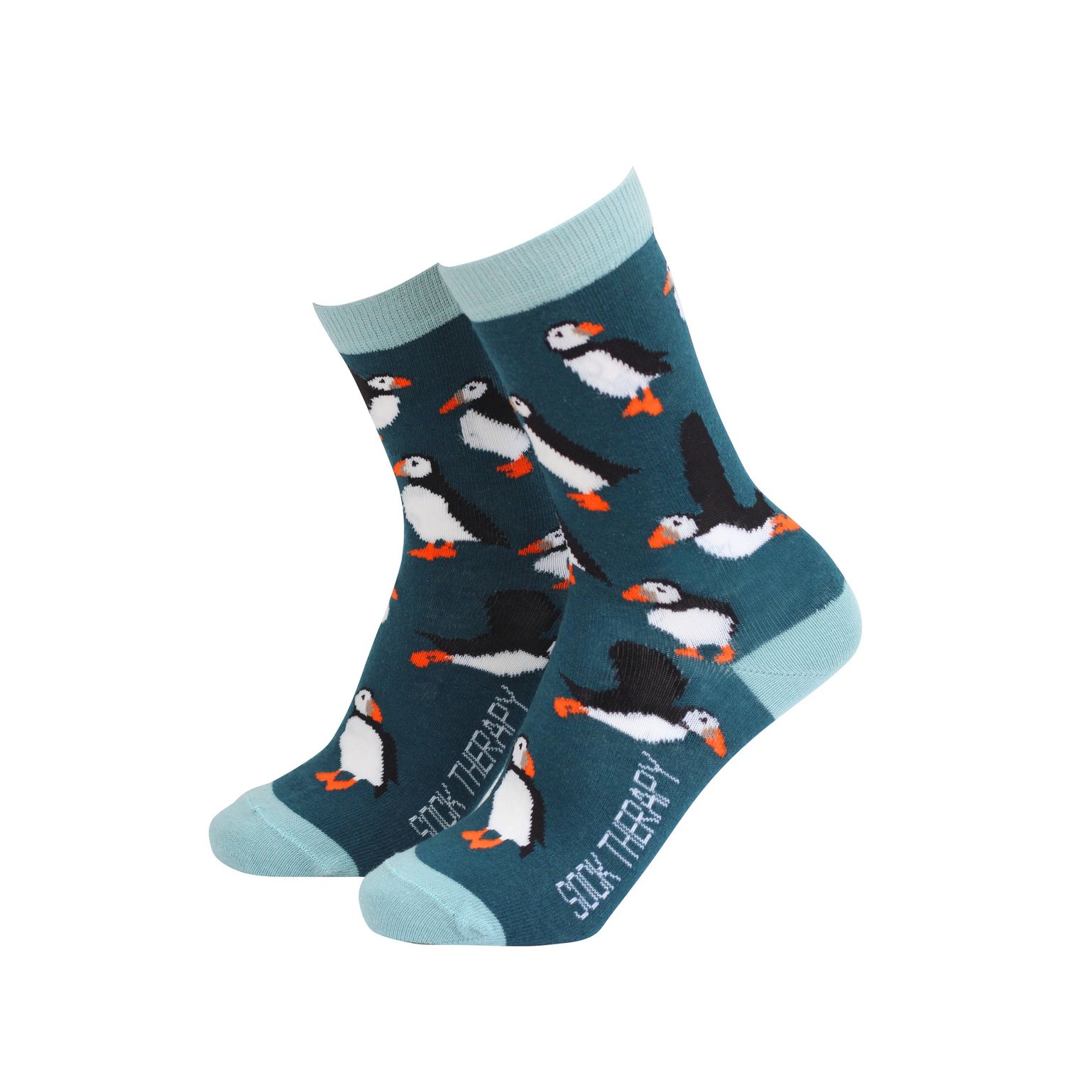 Women’s Bamboo Socks, Pattern: Puffin