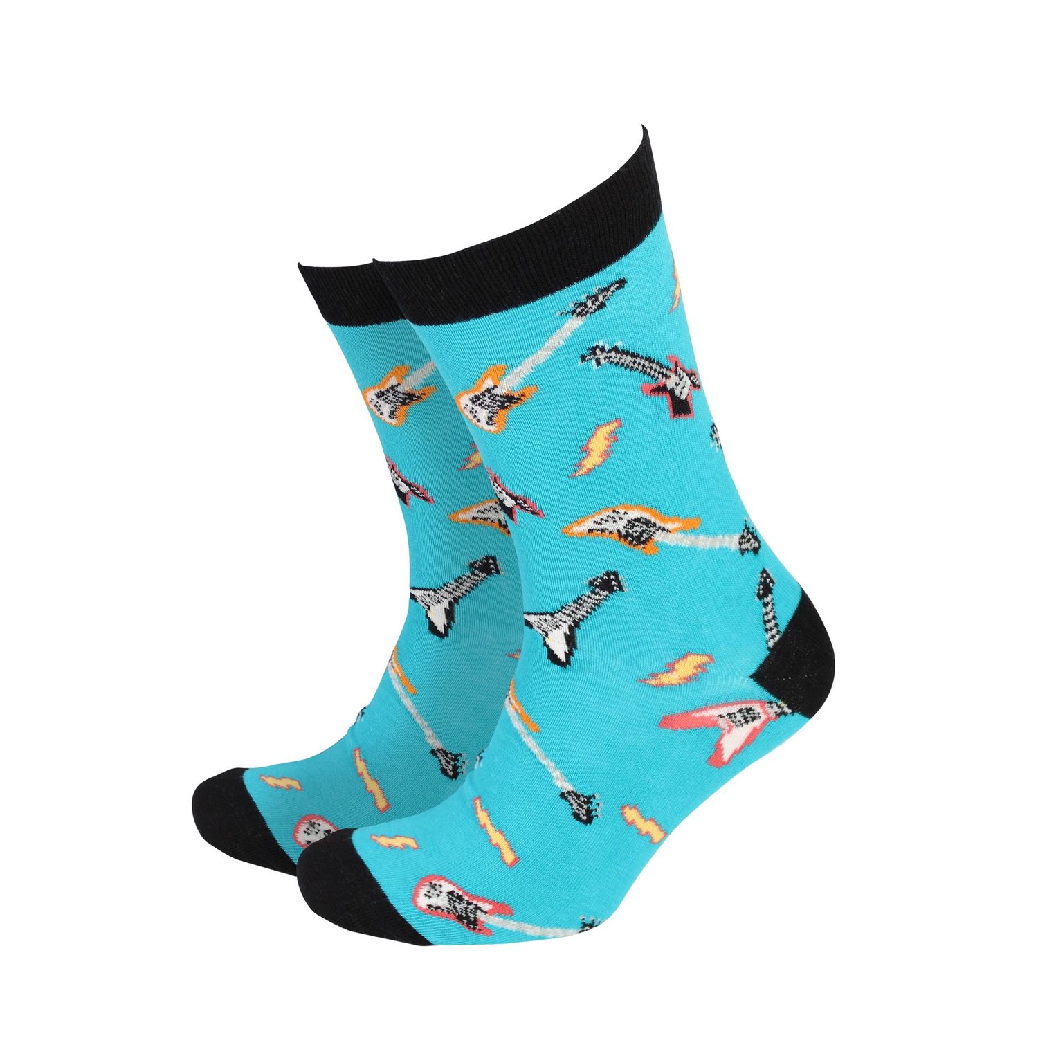 Men’s Bamboo Socks, Pattern: Electric Guitar