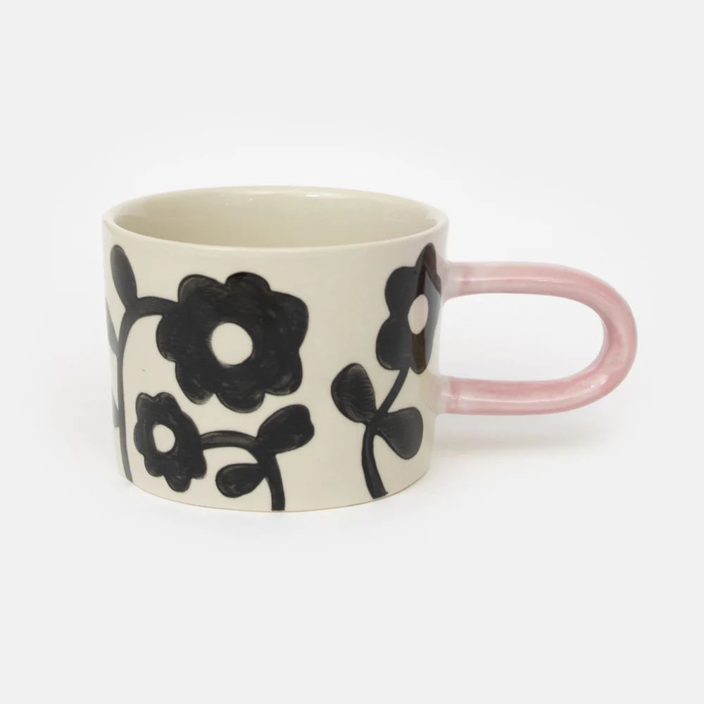 Mono Ceramic Mug, Pattern: Floral