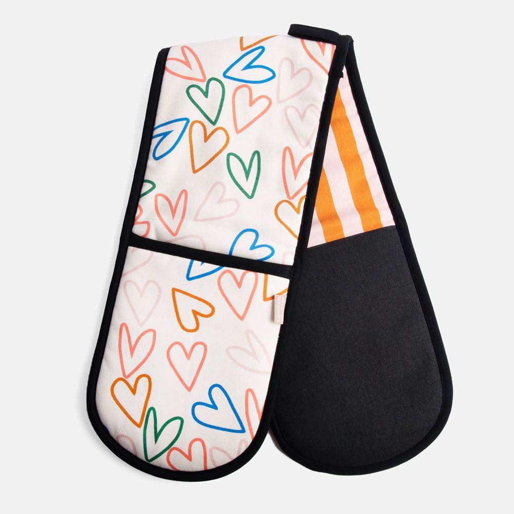 Outline Hearts Double Oven Glove