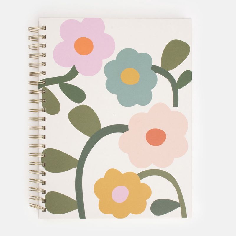 Multi Floral Spiral A4 Notebook