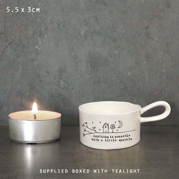 Handled tea light holder- little sparkle