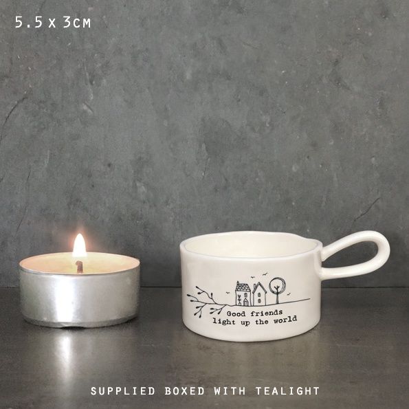 Handled tea light holder - Good Friend